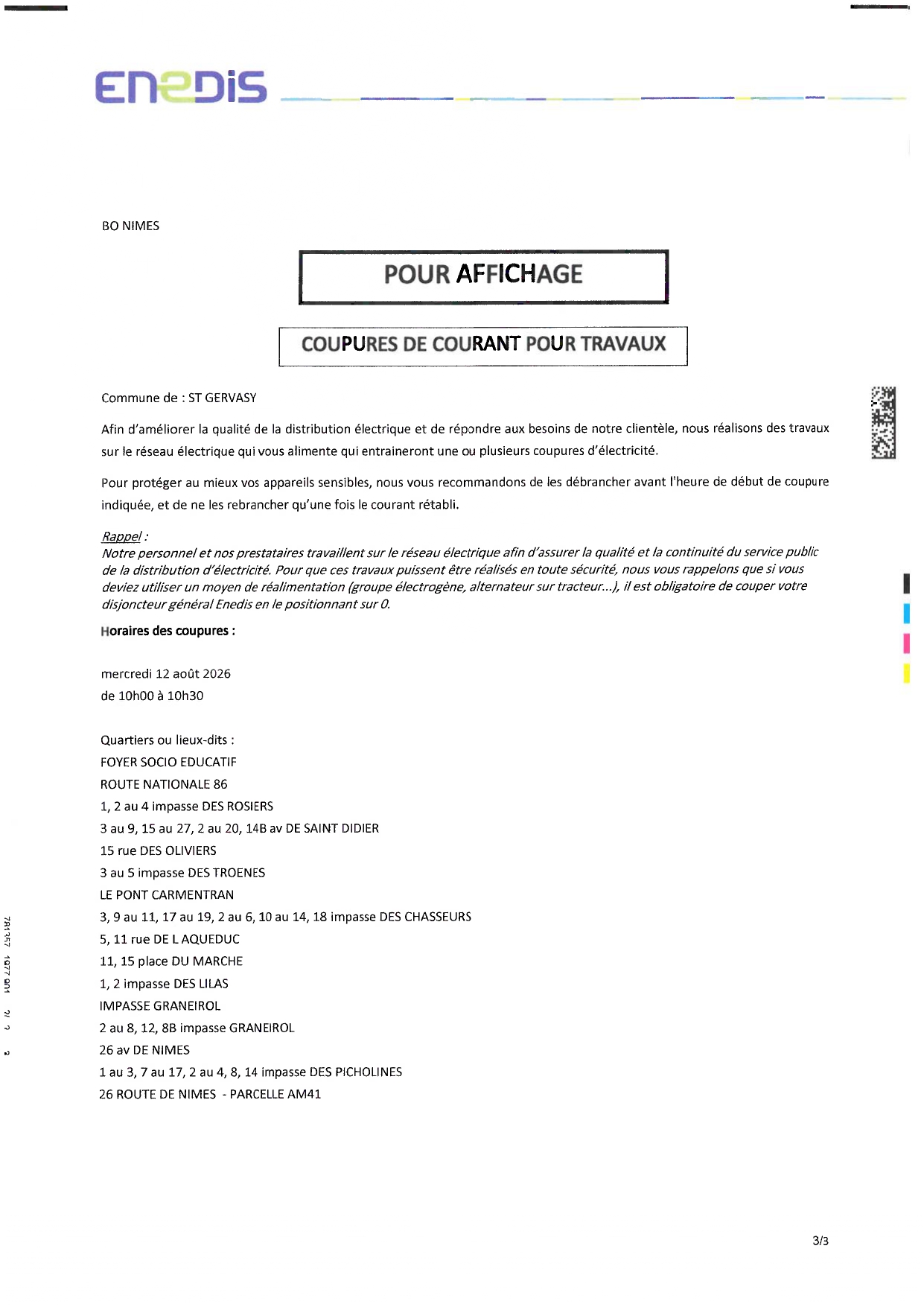 Coupure De Courant Enedis Le 12 Août De10h À 10h30