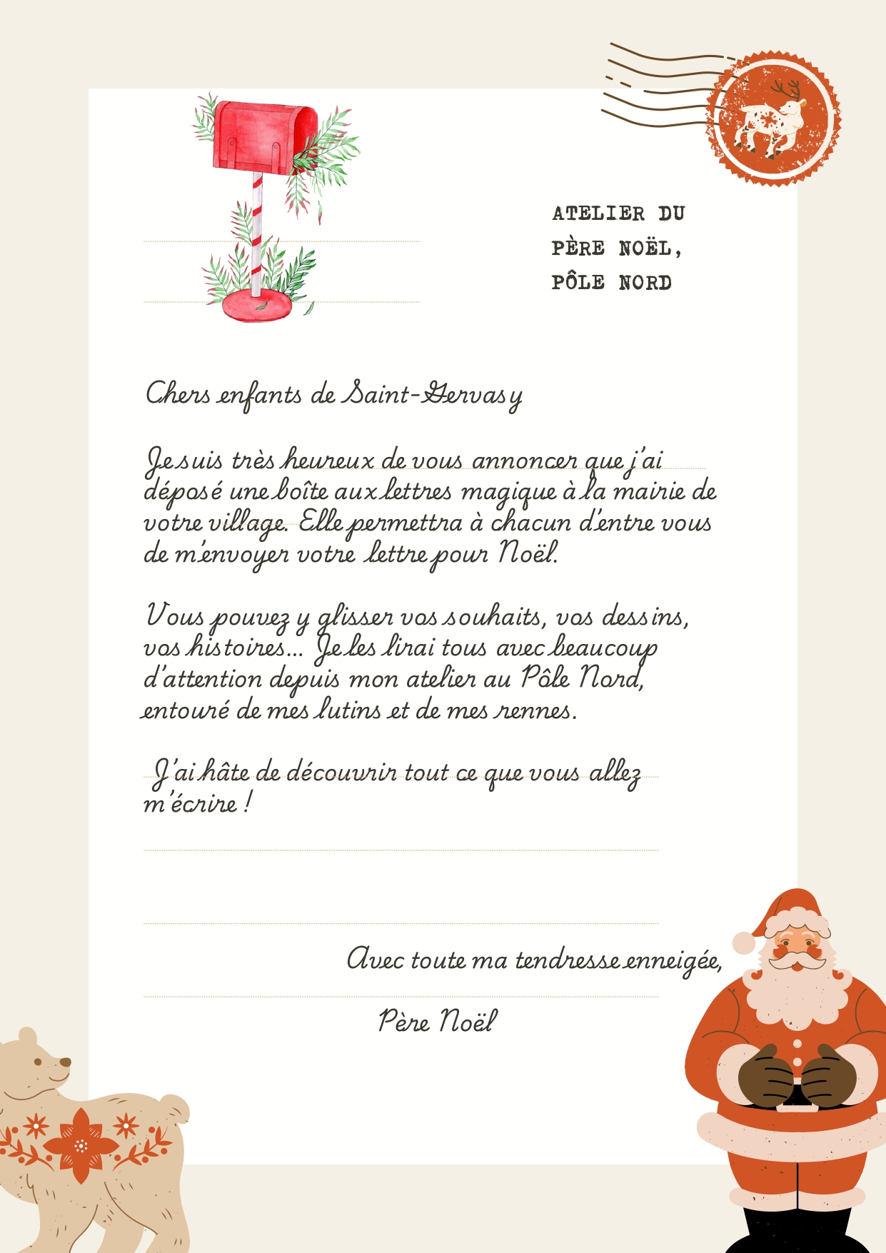Lettre Au Père Noël 2025